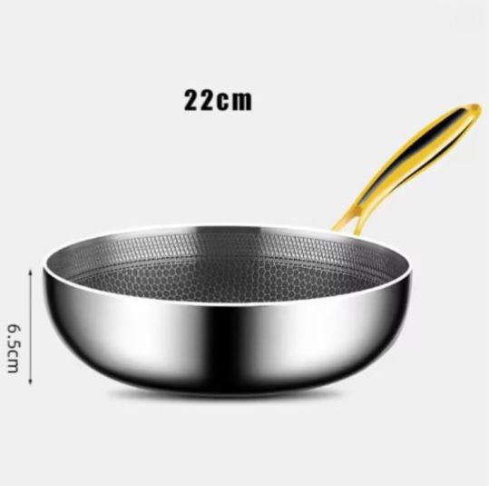 Yam Planet™-316 Stainless Steel Frying Pan Wok Non-stick Cooking Honeycomb Steak