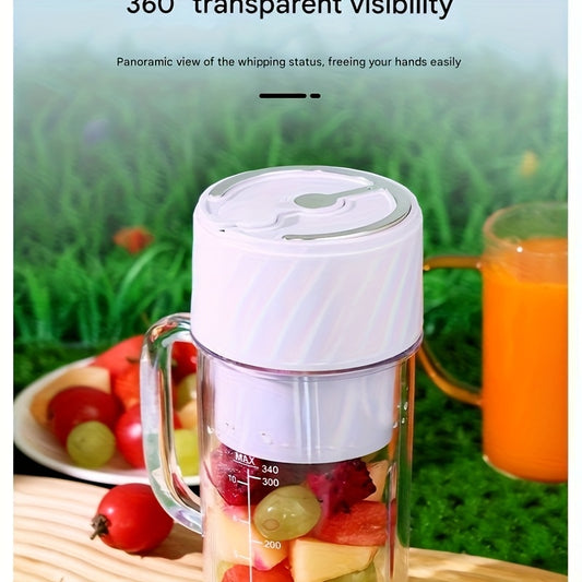 Portable Rechargeable Blender Cup — Mini Juicer with Lid, Straw & Handle