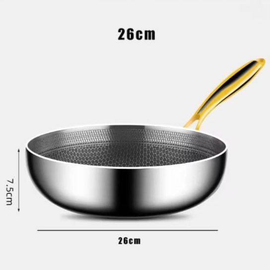 Yam Planet™-316 Stainless Steel Frying Pan Wok Non-stick Cooking Honeycomb Steak