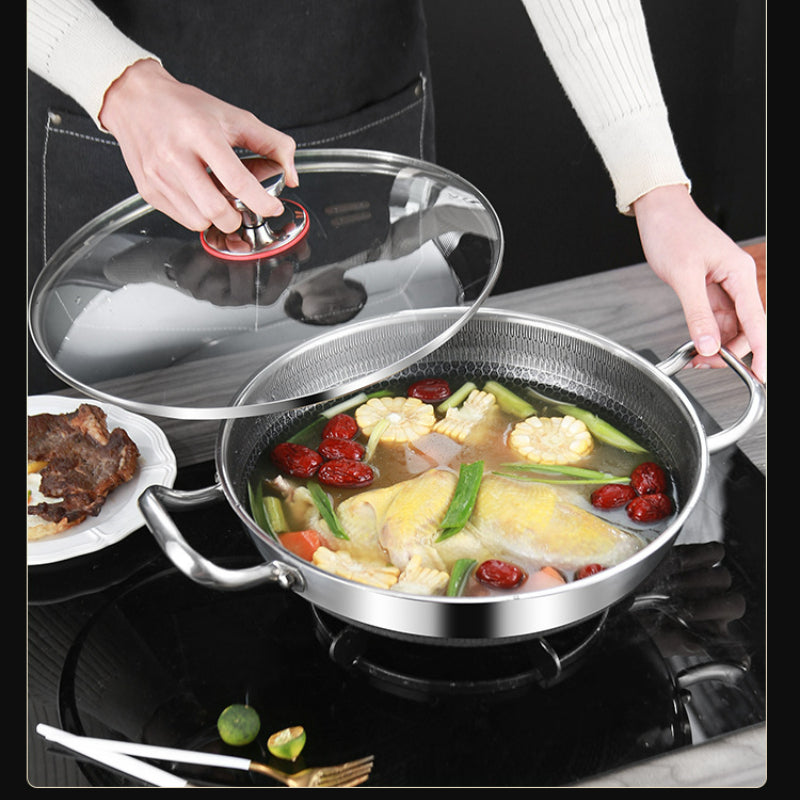 Yam Planet™-304 Stainless Steel Non Stick Wok Pan 32cm