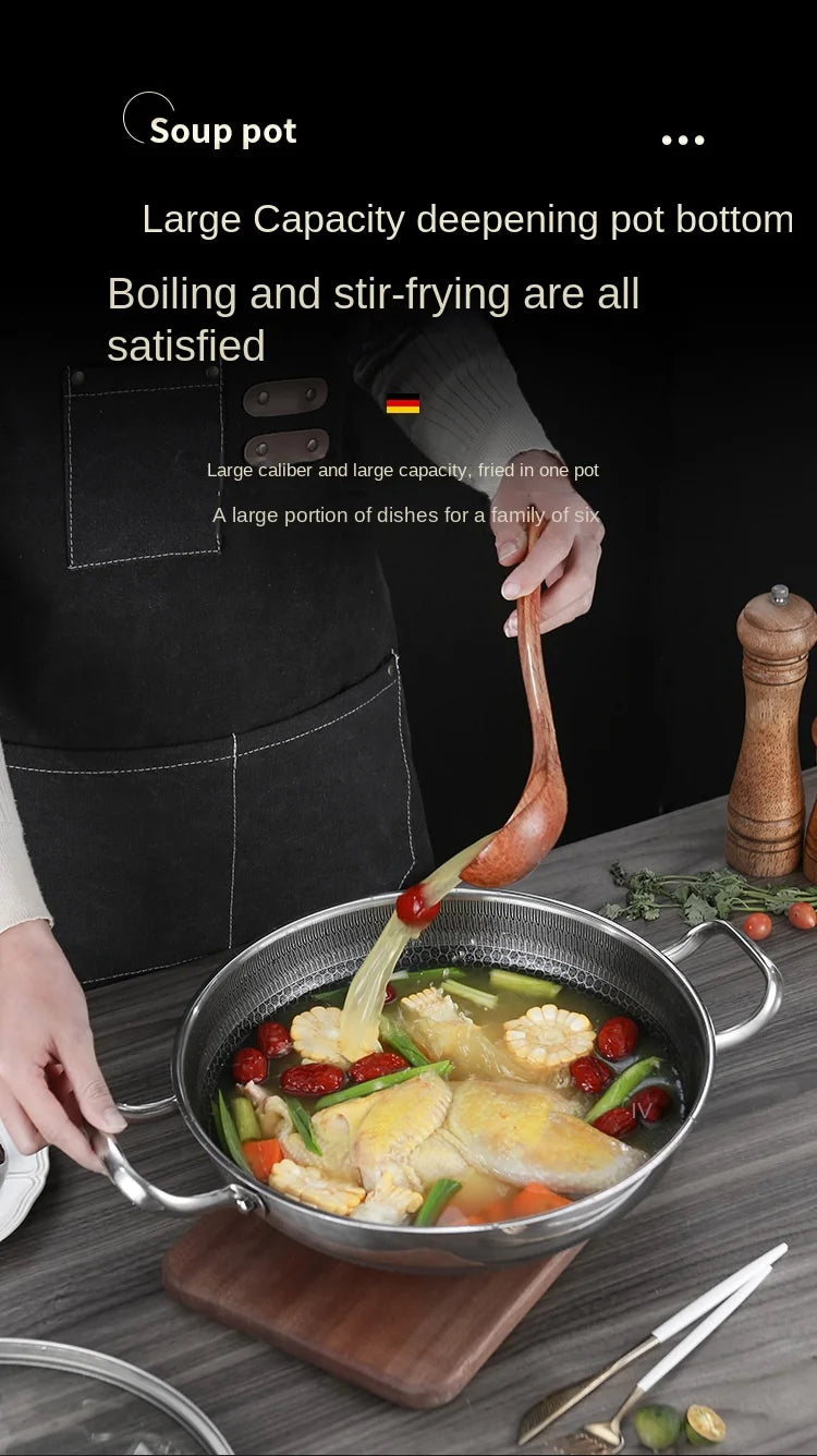 Yam Planet™-304 Stainless Steel Non Stick Wok Pan 32cm