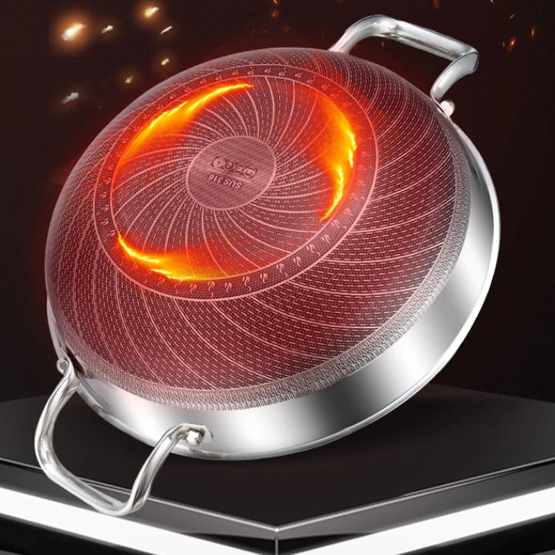 Yam Planet™-304 Stainless Steel Non Stick Wok Pan 32cm