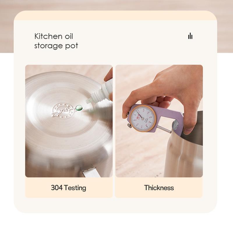 304 Stainless Steel Oil Filter Pot with Fine Strainer & Frying Basket – 67oz