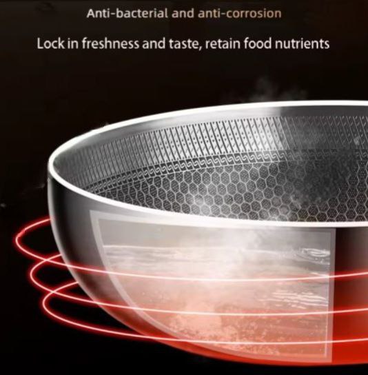 Yam Planet™-316 Stainless Steel Frying Pan Wok Non-stick Cooking Honeycomb Steak