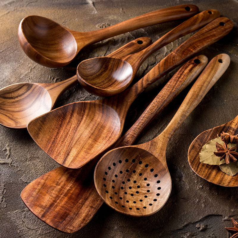 Yam Planet™ Thailand Teak Natural Wood Kitchen Tool Set