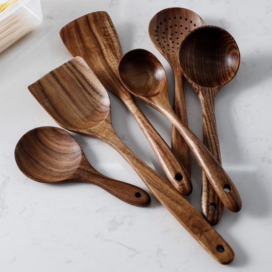 Yam Planet™ Thailand Teak Natural Wood Kitchen Tool Set