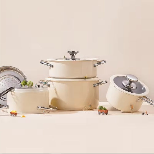 Yam Planet™ 9-Piece Ceramic-Coated Stainless Steel Cookware Set