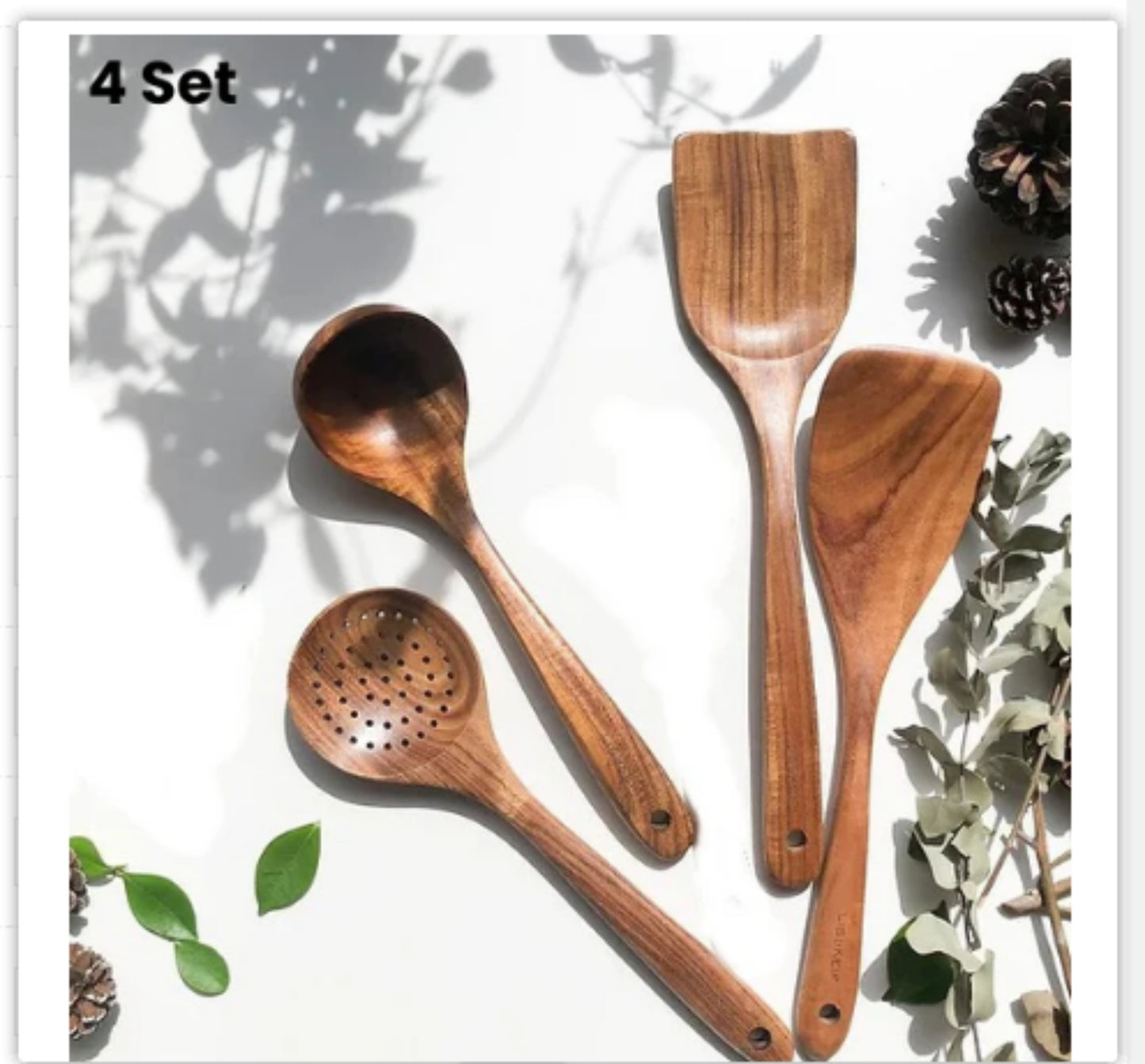 Yam Planet™ Thailand Teak Natural Wood Kitchen Tool Set