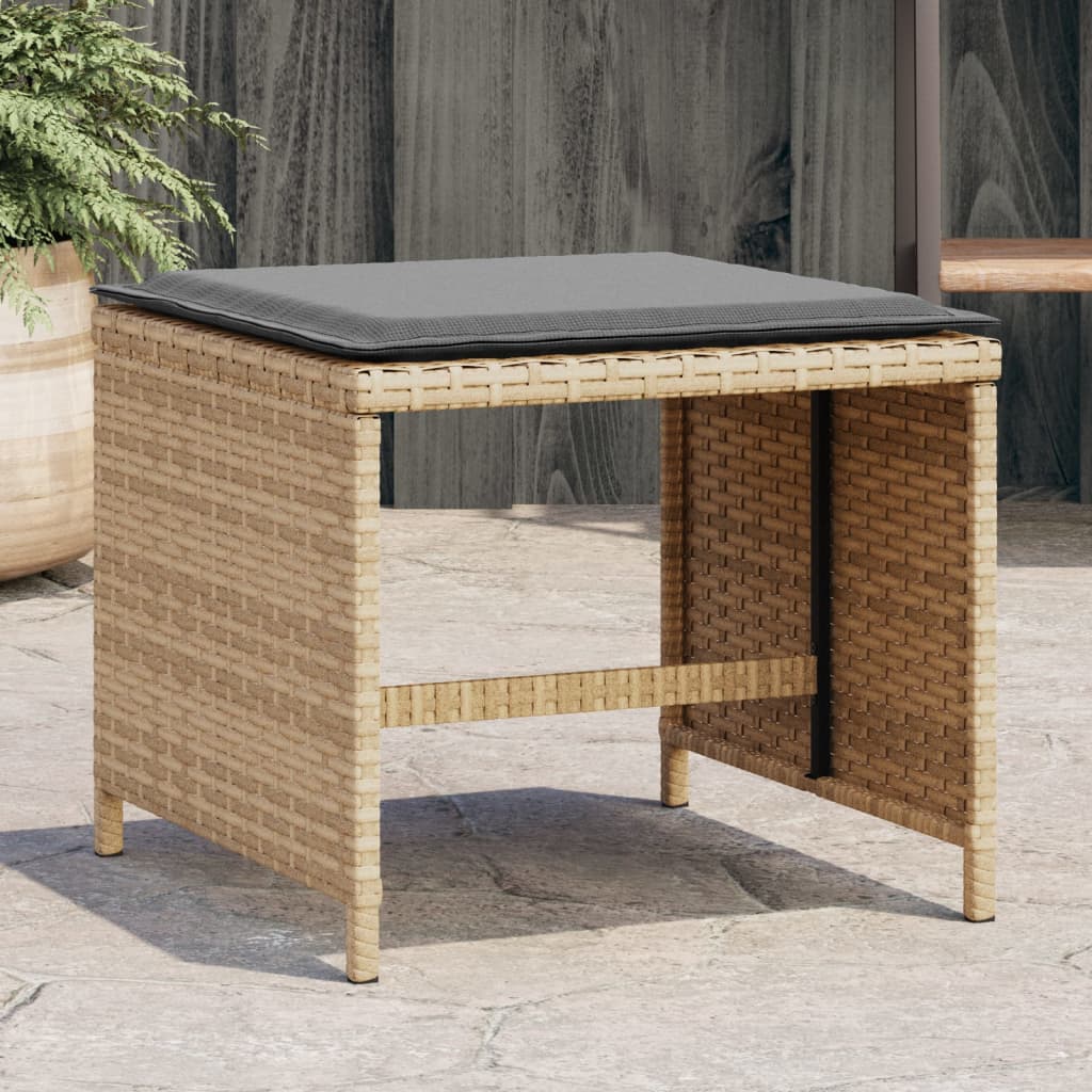 Tuinkrukken Met Kussens 41X41X36 Cm Poly Rattan