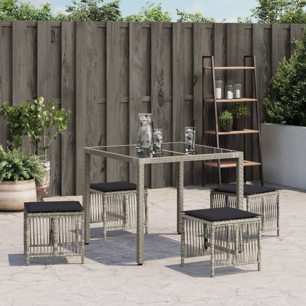 Tuinkrukken Met Kussens 41X41X36 Cm Poly Rattan