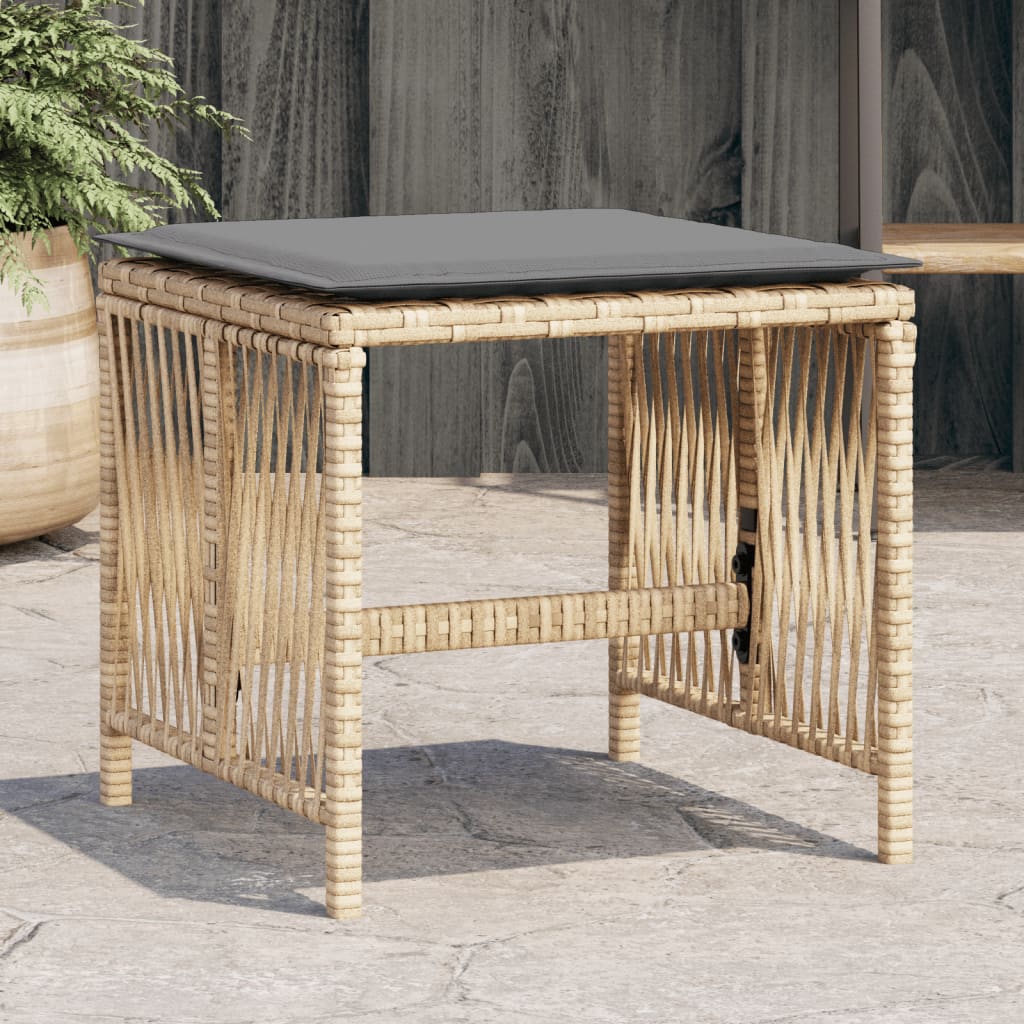 Tuinkrukken Met Kussens 41X41X36 Cm Poly Rattan