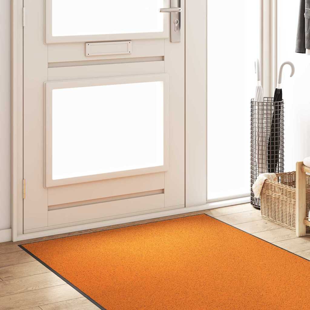 Deurmat Anders En Zwart Polyamide En Pvc Oranje