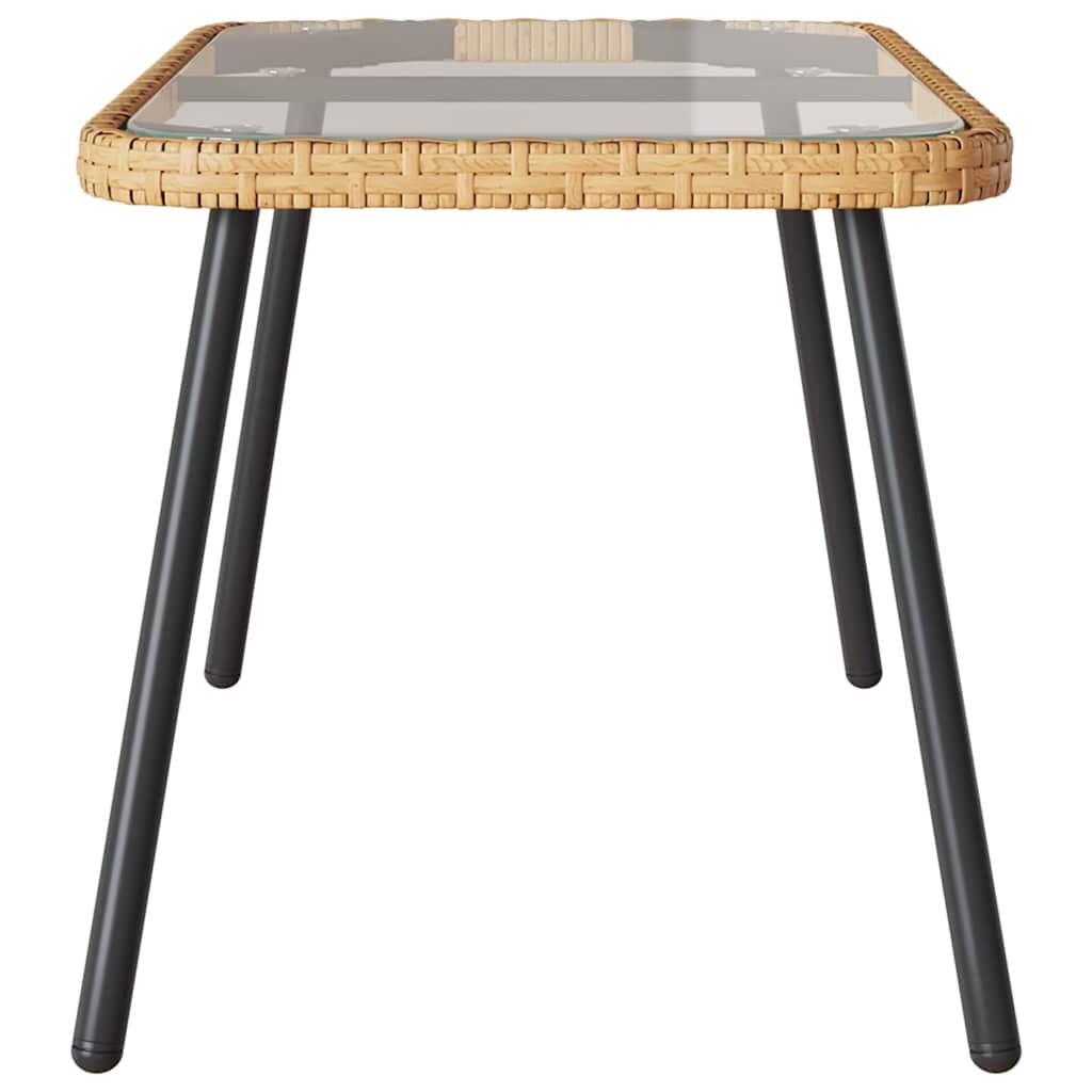Salontafel Bruin En Zwart 90 X 45 X 43 Cm Poly Rattan En Glas