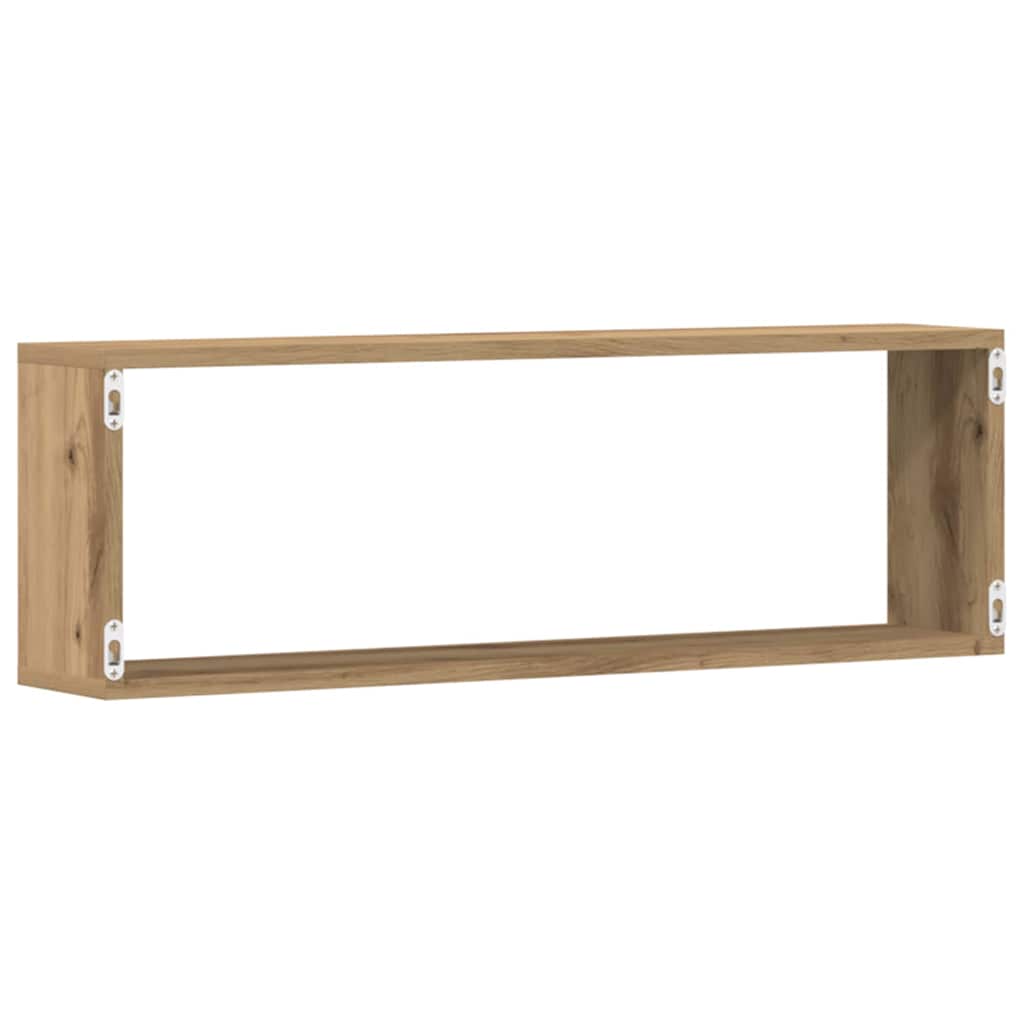 Wandplank 4 Pcs Ambachtelijk Eiken 80 X 15 X 26 Cm Bewerkt Hout