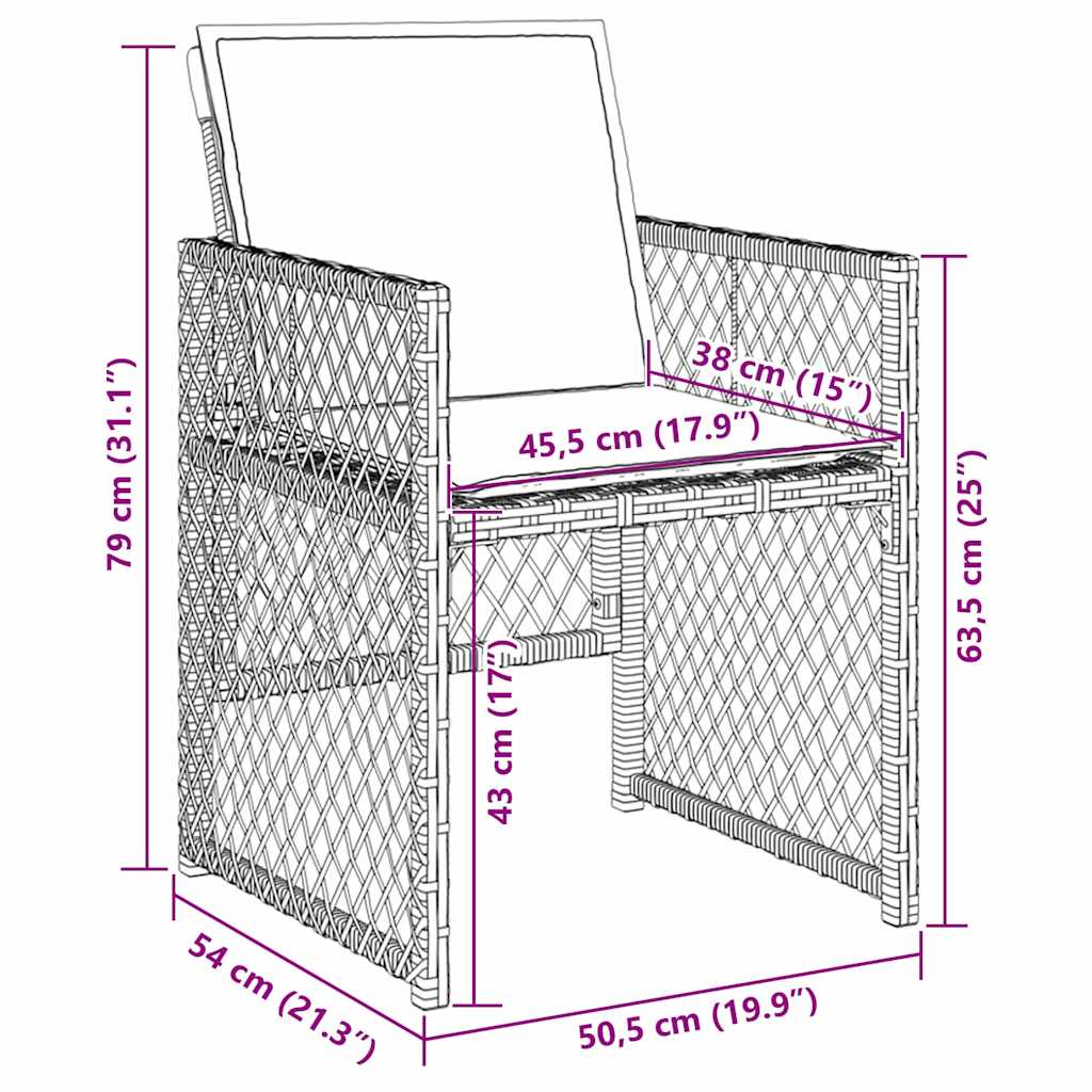 Tuin Eetset 5 Pcs Poly Rattan
