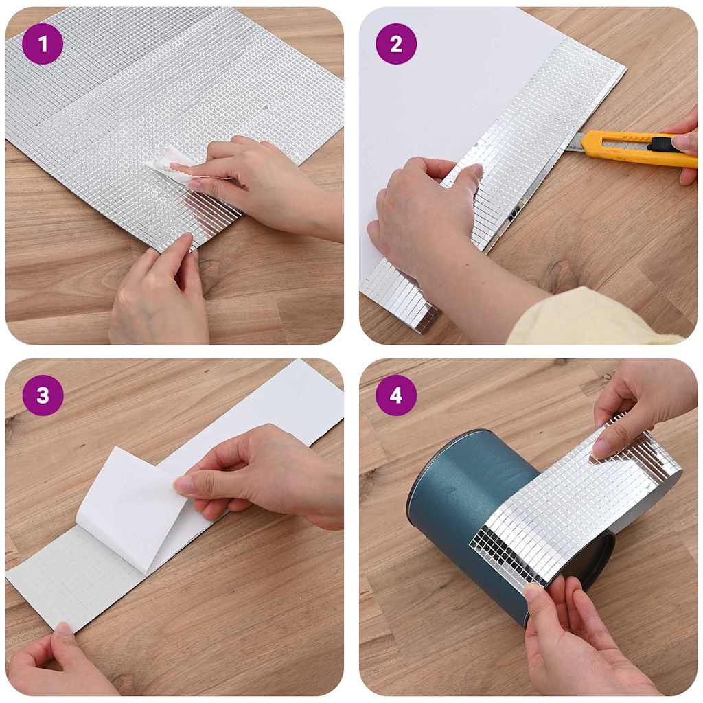 Spiegelmozaïek Tegel Geometrisch 3 Pcs Zilver 30 X 30 Cm Glas