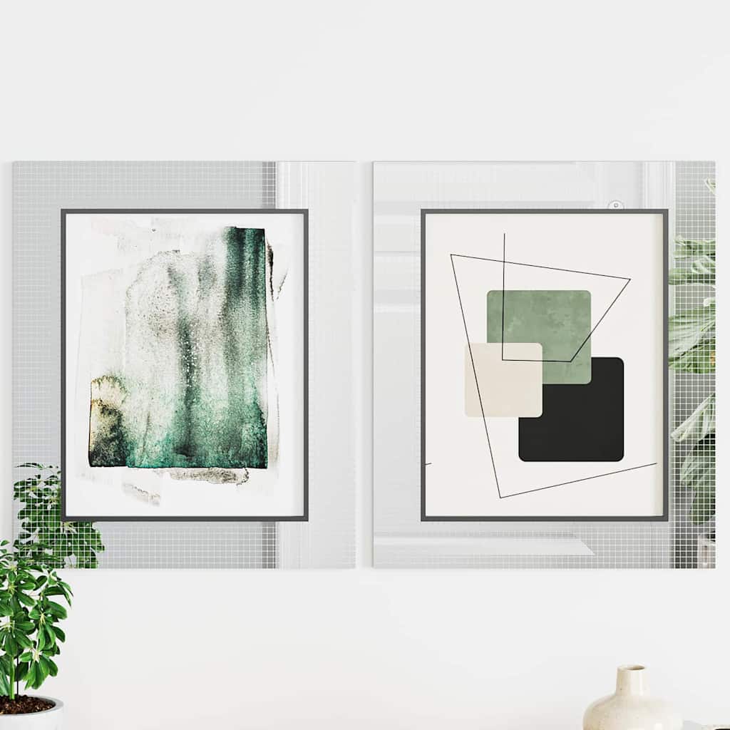 Spiegelmozaïek Tegel Geometrisch 3 Pcs Zilver 100 X 4 Cm Glas