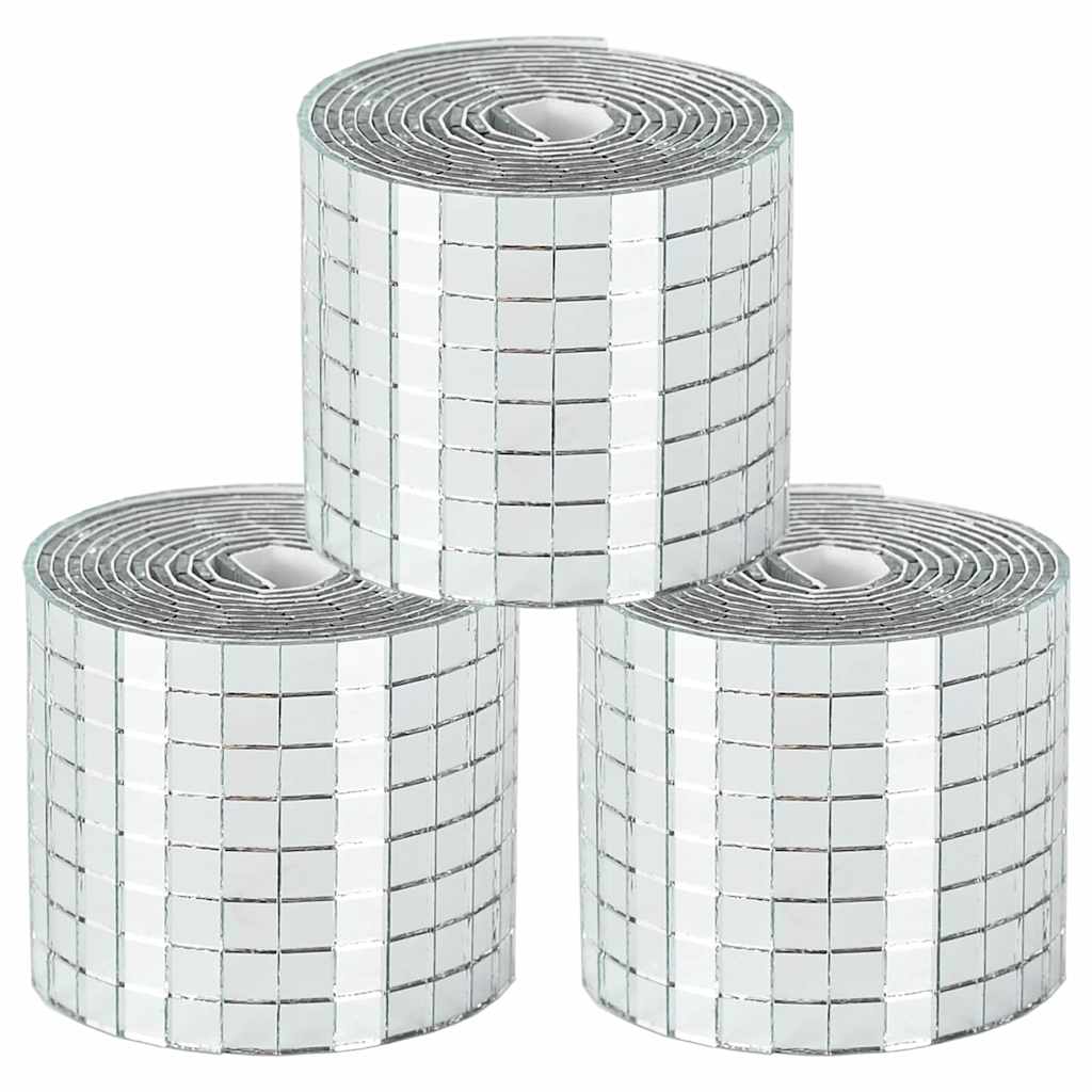 Spiegelmozaïek Tegel Geometrisch 3 Pcs Zilver 100 X 4 Cm Glas