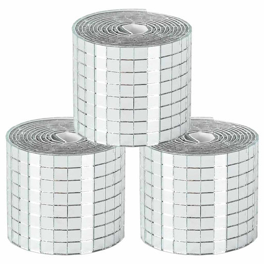 Spiegelmozaïek Tegel Geometrisch 3 Pcs Zilver 100 X 4 Cm Glas