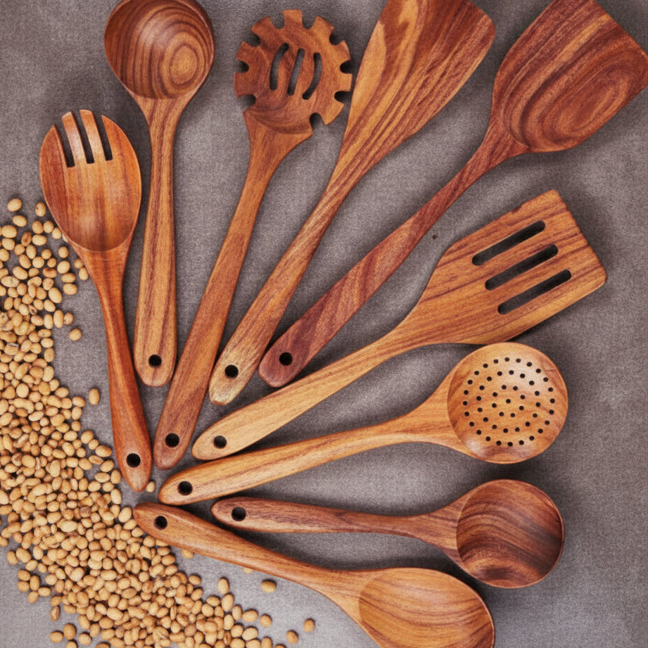 Yam Planet™ Thailand Teak Natural Wood Kitchen Tool Set