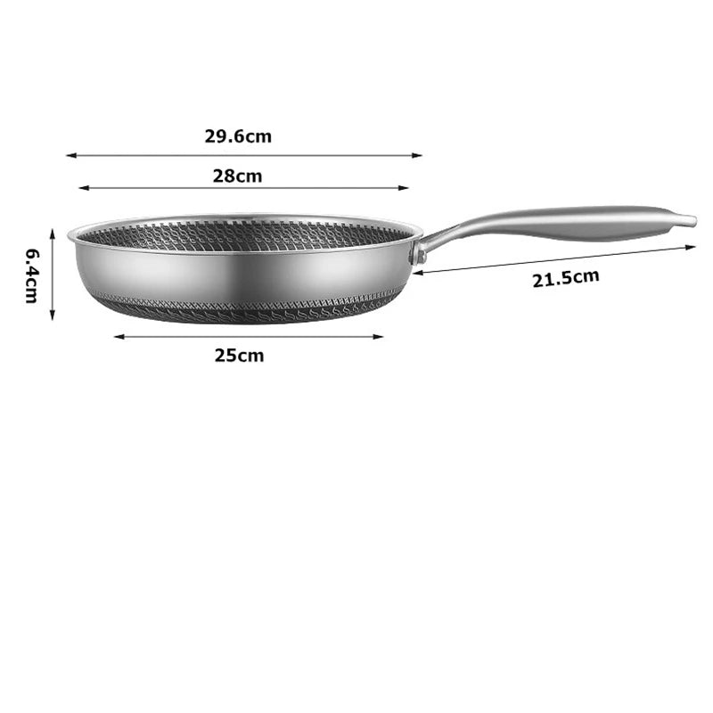 Yam Planet™ Stainless Steel Frying Pan Nonstick Honeycomb Fry Pan