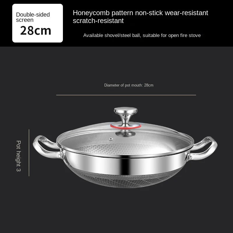 Yam Planet™-304 Stainless Steel Non Stick Wok Pan 32cm