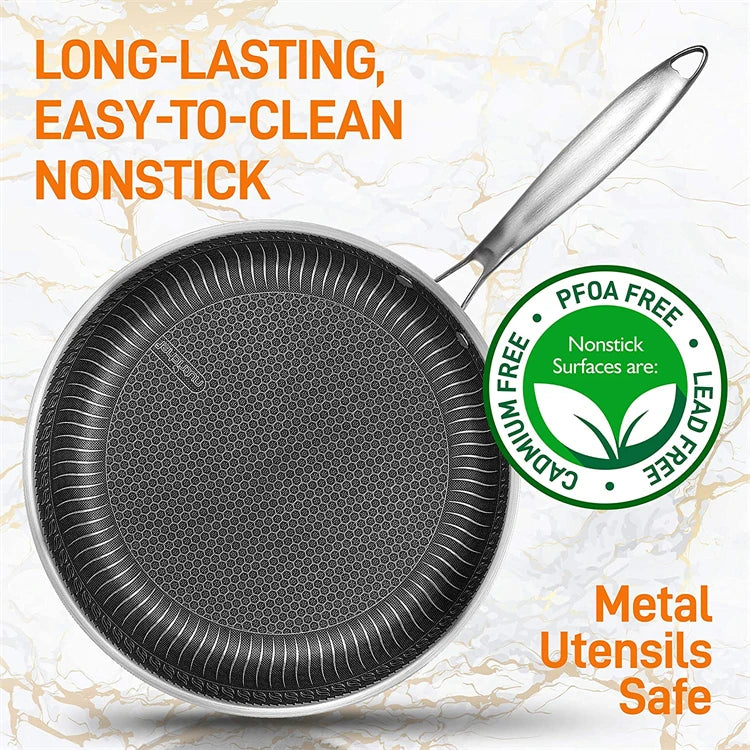 Yam Planet™ Stainless Steel Frying Pan Nonstick Honeycomb Fry Pan