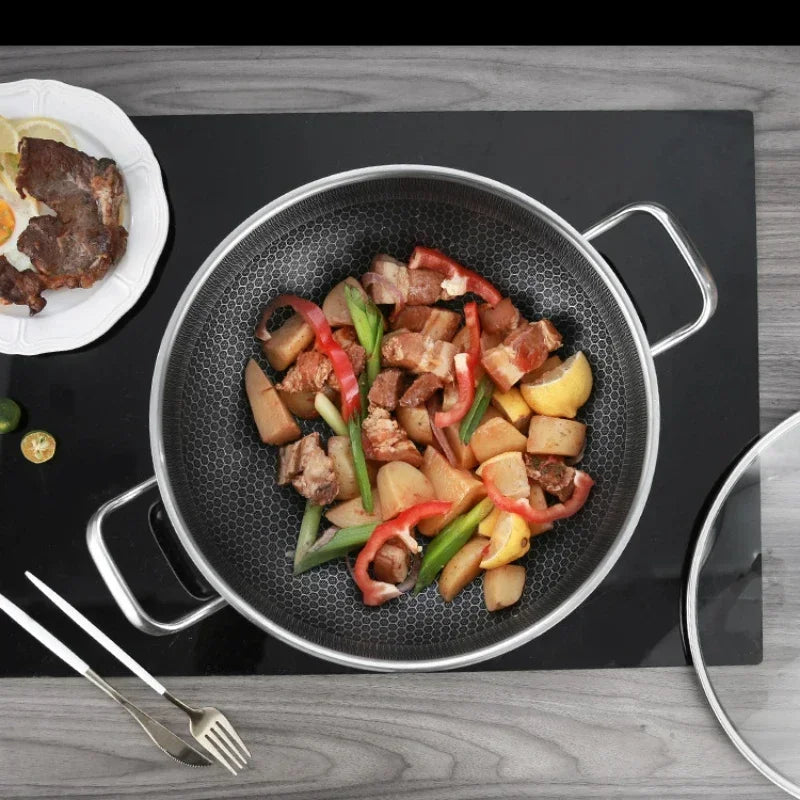 Yam Planet™-304 Stainless Steel Non Stick Wok Pan 32cm