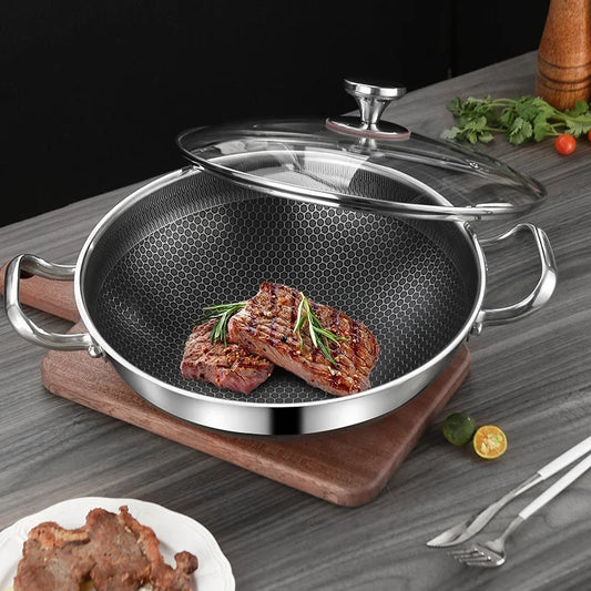Yam Planet™-304 Stainless Steel Non Stick Wok Pan 32cm
