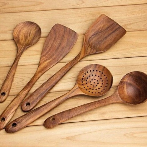 Yam Planet™ Thailand Teak Natural Wood Kitchen Tool Set