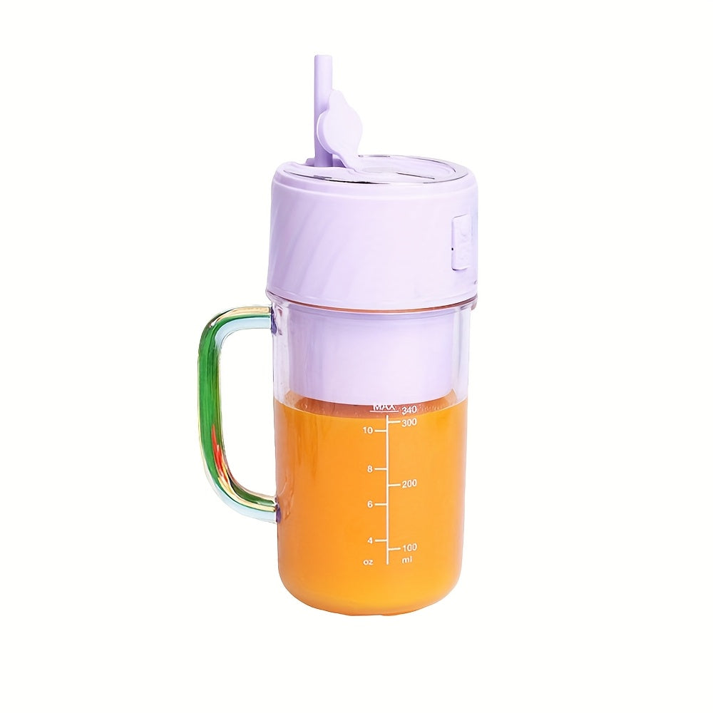 Portable Rechargeable Blender Cup — Mini Juicer with Lid, Straw & Handle