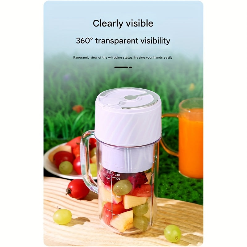 Portable Rechargeable Blender Cup — Mini Juicer with Lid, Straw & Handle