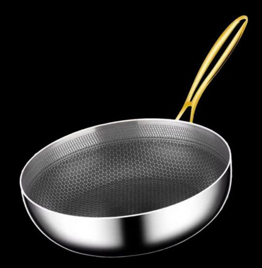 Yam Planet™-316 Stainless Steel Frying Pan Wok Non-stick Cooking Honeycomb Steak